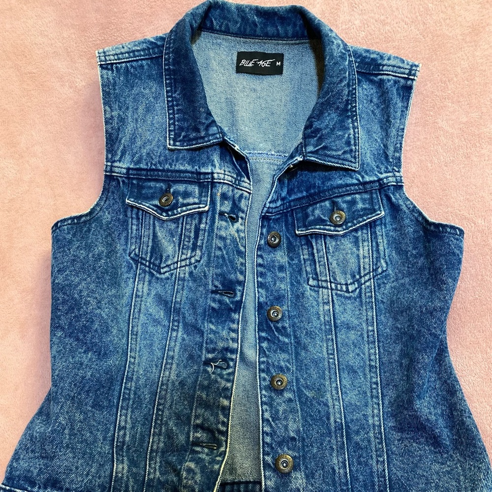 Denim vest for women.